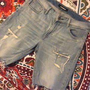 Men’s Distressed Express Denim Shorts